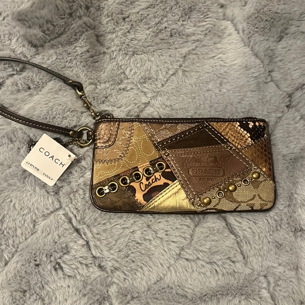 coach multi-print wristlet